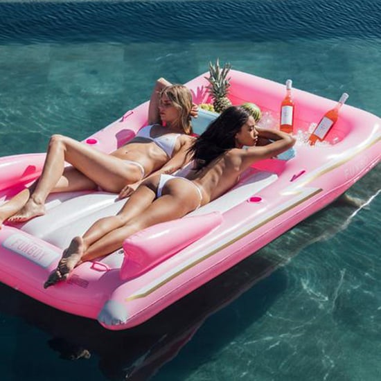 Pink Convertible Pool Float With Wine Cooler