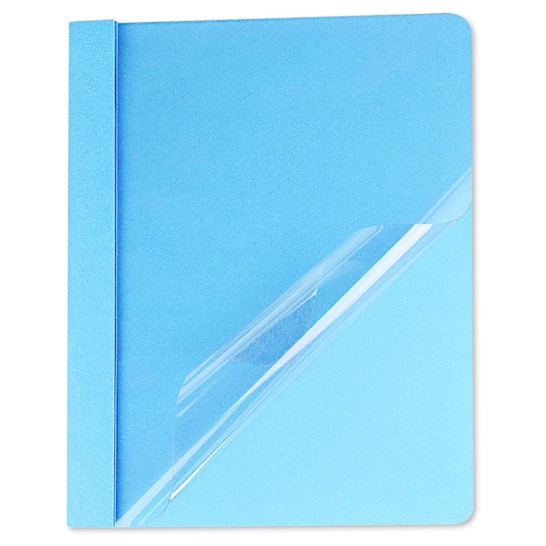 Light Blue Clear Front Report Cover