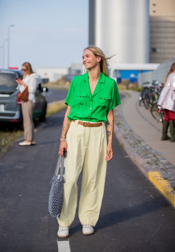 Wide Leg Pants Outfit: With a Button-Down Tucked In