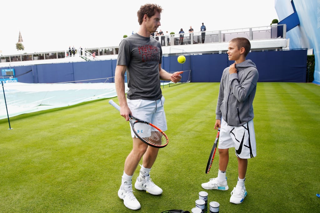 David and Romeo Beckham at Aegon Championships 2016