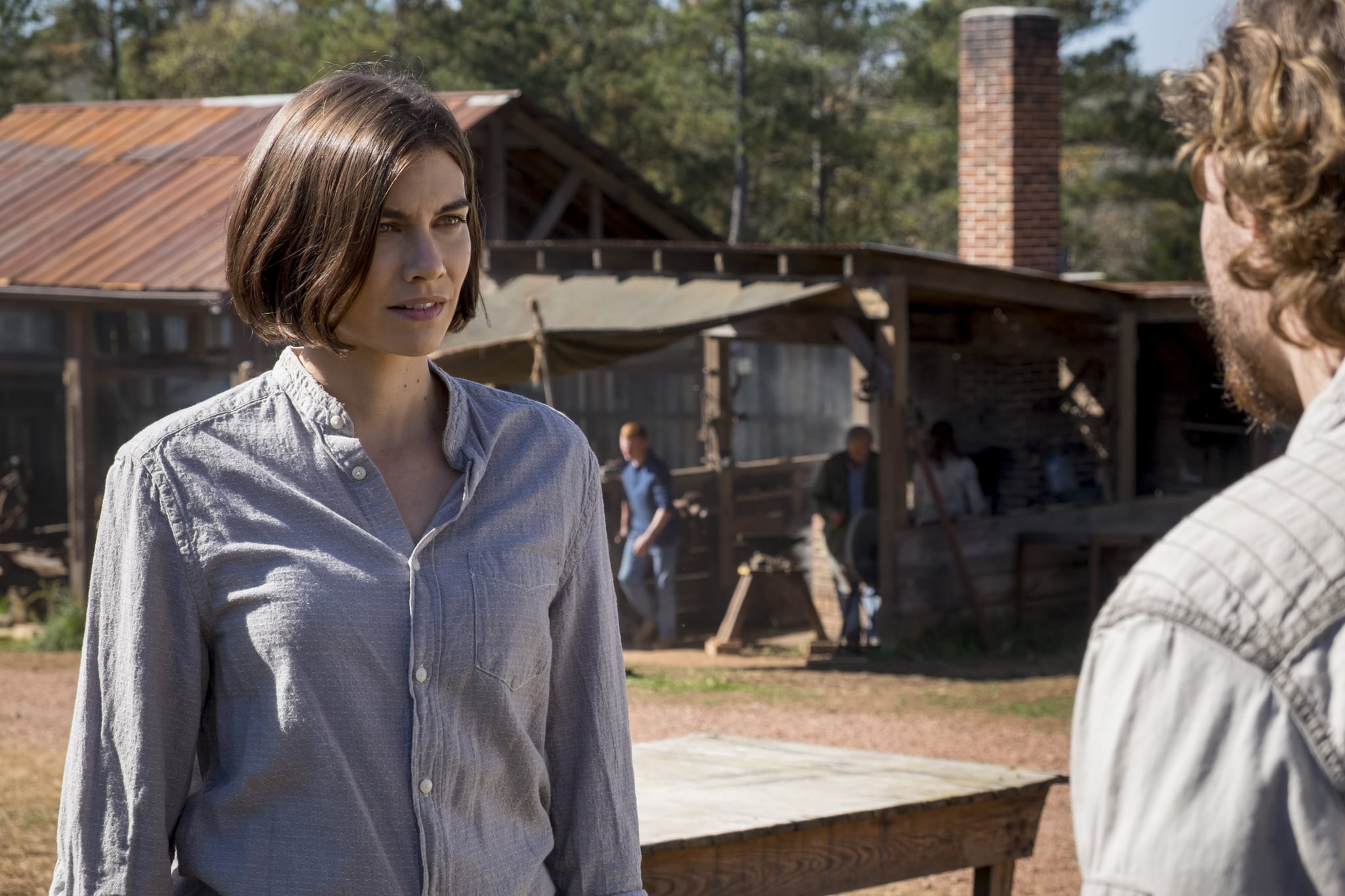 Lauren Cohan as Maggie Rhee, Callan McAuliffe as Alden - The Walking Dead _ Season 8, Episode 16 - Photo Credit: Gene Page/AMC