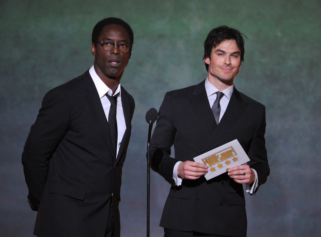 Ian presented an award with Isaiah Washington.