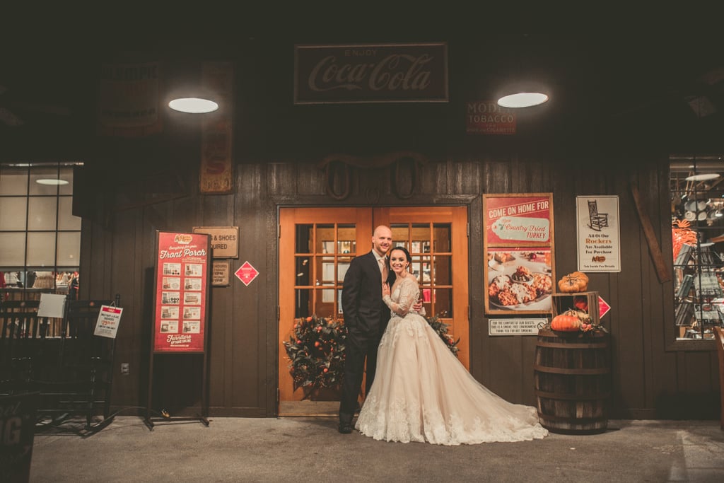 Couple's Engagement and Wedding Photos at Cracker Barrel