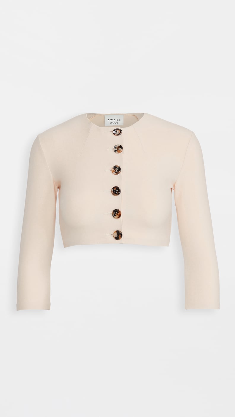 A.W.A.K.E Mode Button Front Crop Top