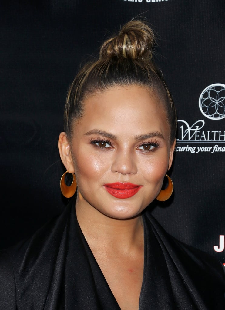Chrissy Teigen's Black Wrap Dress May 2016