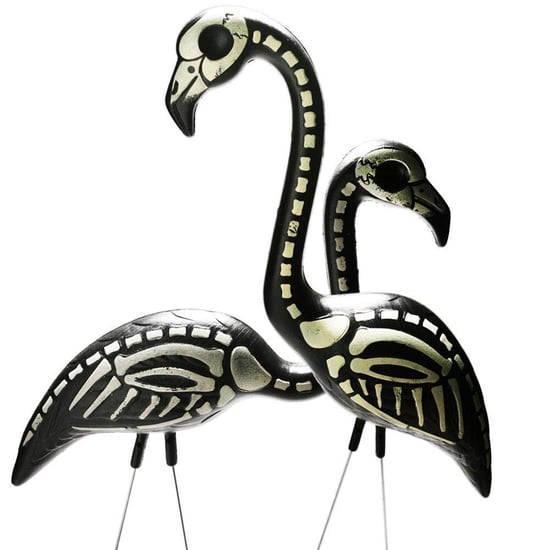 Halloween Zombie and Skeleton Flamingo Lawn Ornaments