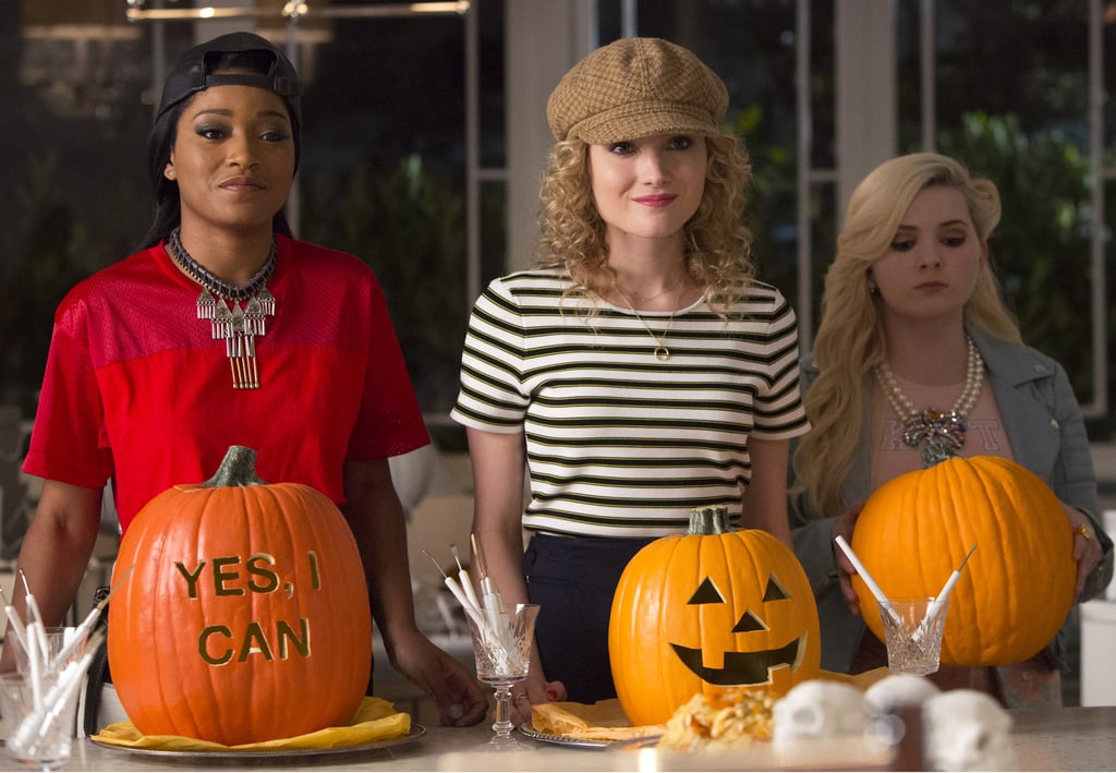 These ladies look too cute to carve pumpkins!