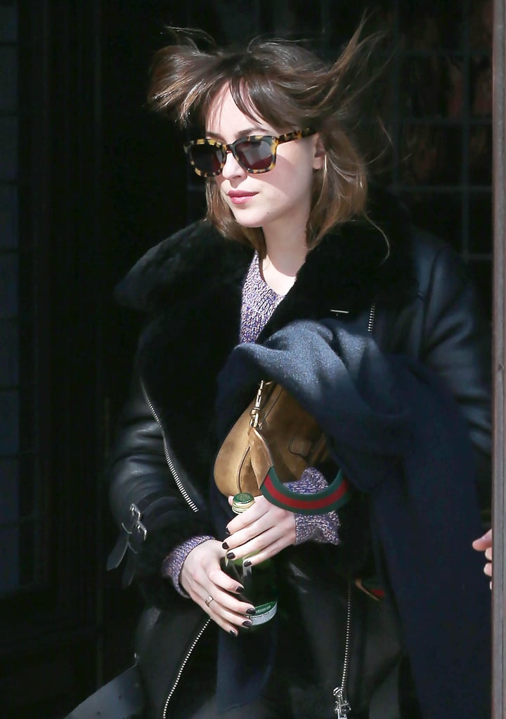Dakota Johnson caught a gust of wind during her Wednesday outing in NYC.