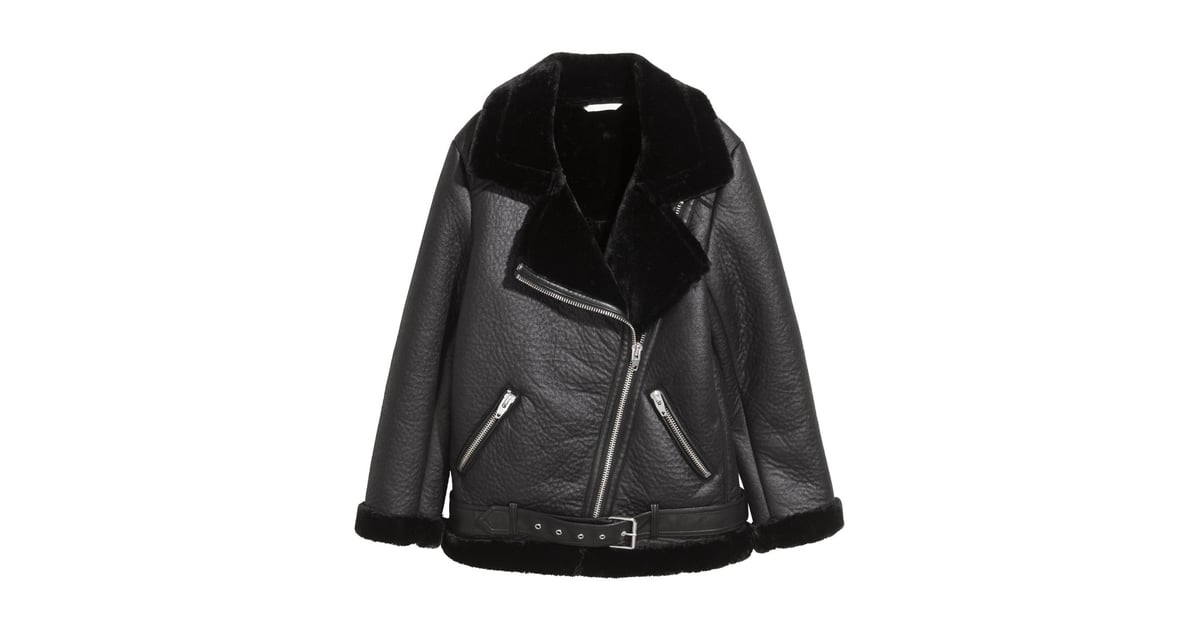 H&M Oversized Biker Jacket | Best Fall Coats at H&M | POPSUGAR Fashion ...