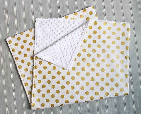 Gold Dots Receiving Blanket