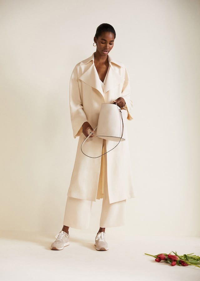 Mango Flowy Lapel Trench