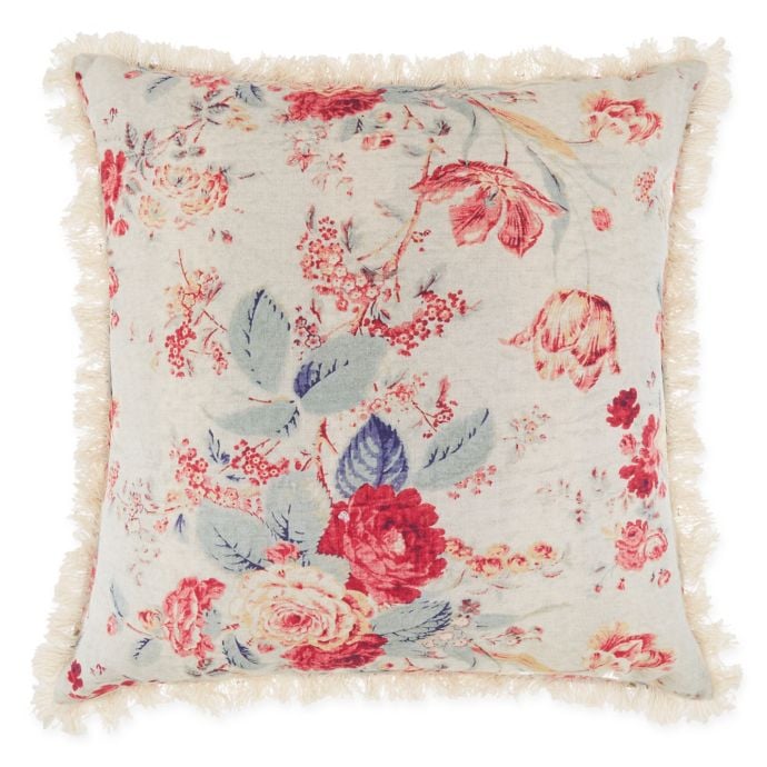 Multi-Floral Square Throw Pillow