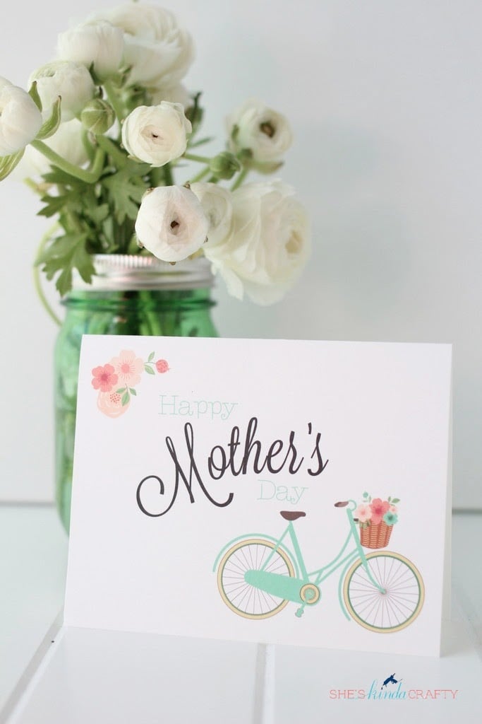 Cycling Free Printable Mother's Day Card
