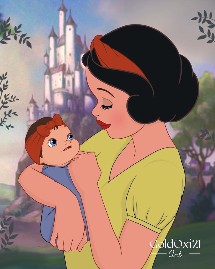 Snow White As A Mom Artist Reimagines Disney Princesses As Moms With 