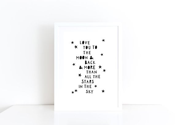 "Love You More Than All the Stars" Nursery Print