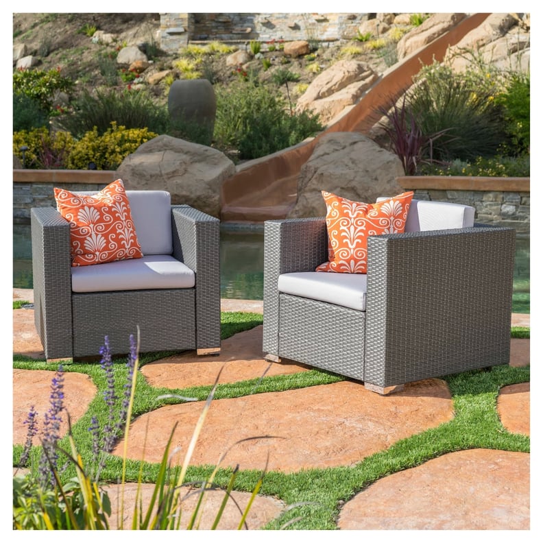 Wicker Patio Chairs: Murano Wicker Patio Club Chairs With Cushions