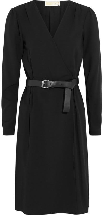 MICHAEL Michael Kors Belted Wrap-Effect Stretch-Crepe Dress ($205)
