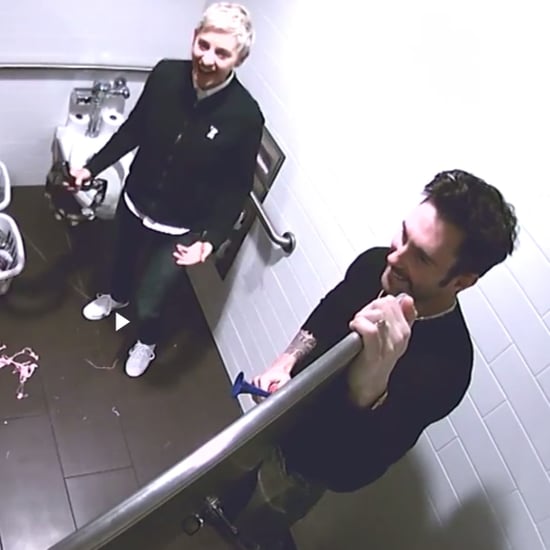 Ellen DeGeneres and Adam Levine's Bathroom Scares Prank 2016