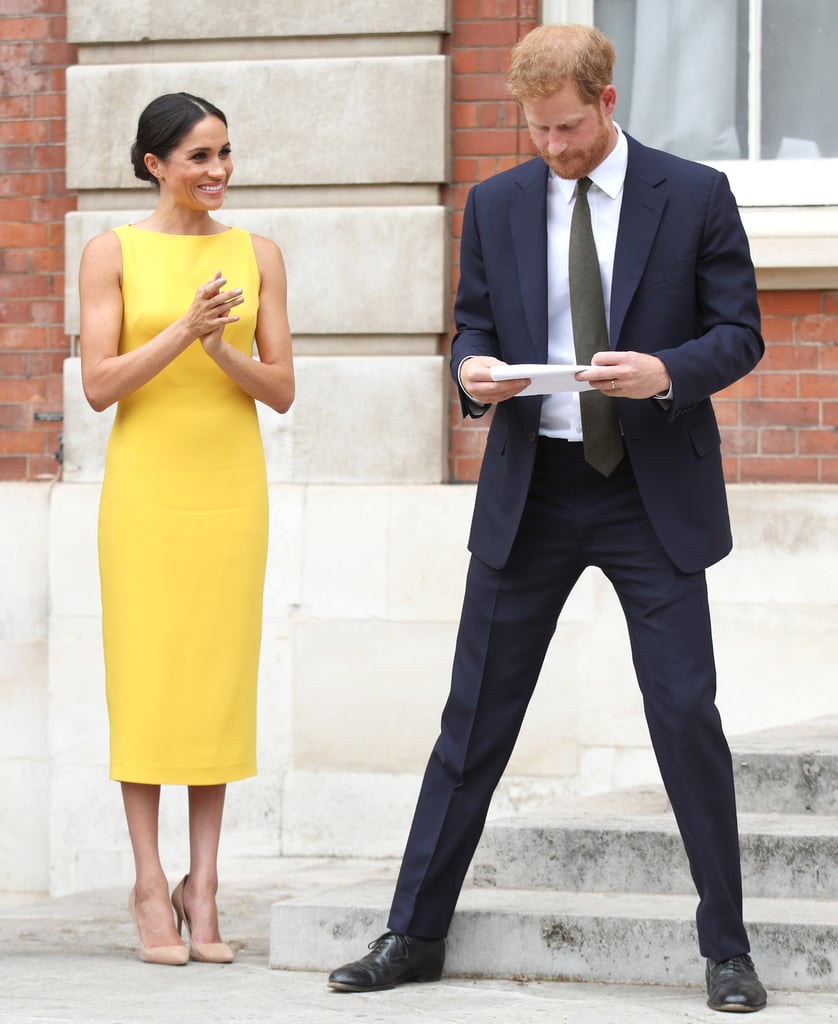 Meghan Markle Yellow Brandon Maxwell Dress