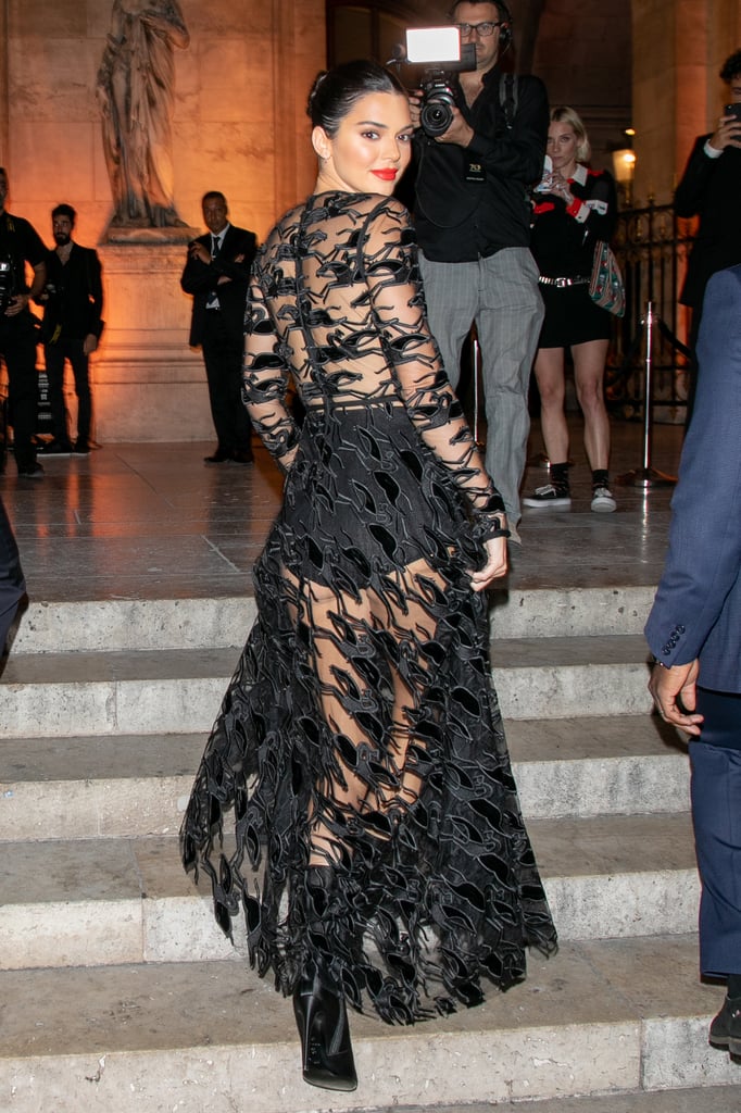 Kendall Jenner's Black Dress in Paris September 2018