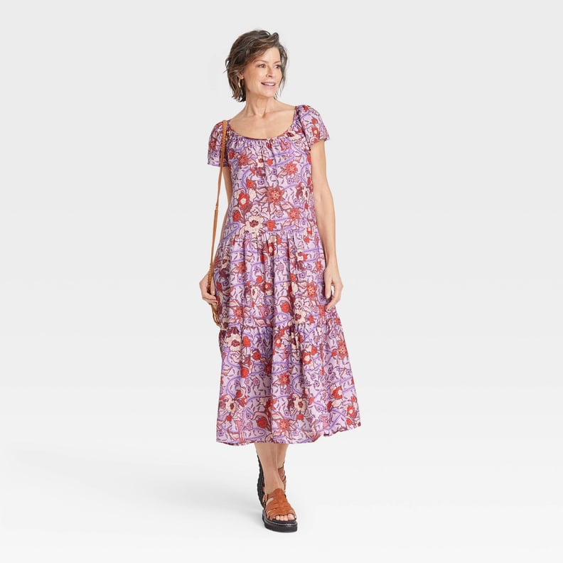 A Floral Dress: Knox Rose Flutter Short Sleeve A-Line Dress