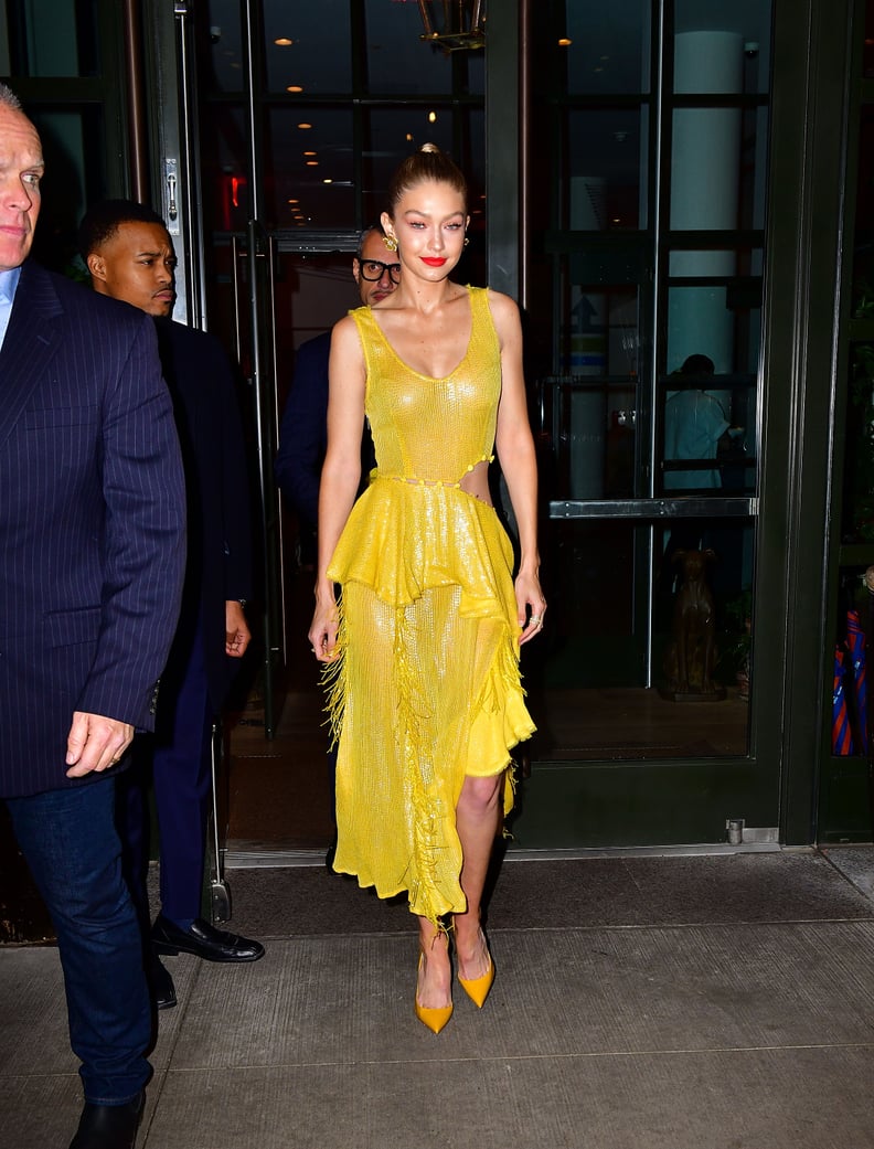 Gigi Hadid Wore a Yellow Prabal Gurung Dress