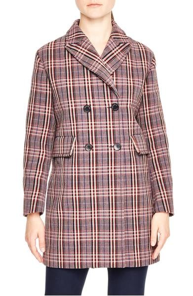 Sandro Plaid Coat