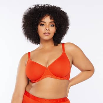 Savage X Fenty Women Bra 38C Rihanna Neon Pink/Orange Sheer Mesh  Embroidered NWT