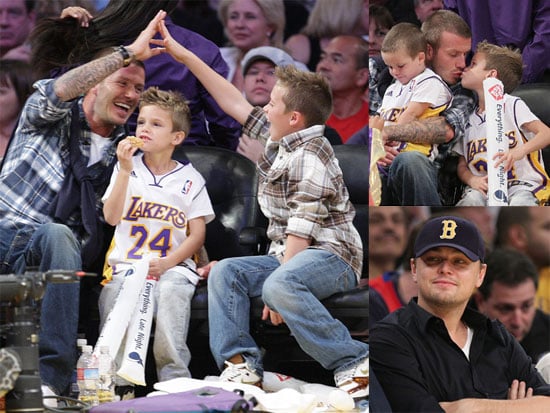 Photos of David Beckham, Cruz Beckham, Romeo Beckham, Brooklyn Beckham, Leonardo DiCaprio at Lakers-Pistons Game Photos of David Beckham, Cruz Beckham, Romeo Beckham, Brooklyn Beckham, Leonardo DiCaprio at Lakers-Pistons Game