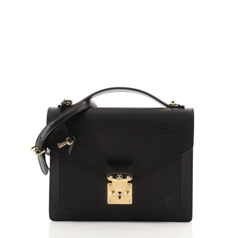 Louis Vuitton Vintage Monceau Handbag Epi Leather Black