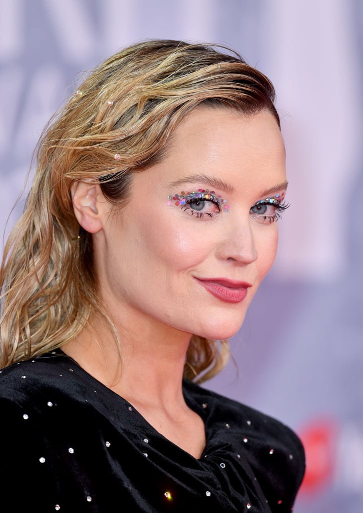 Laura Whitmore Wearing Crystal-Embellished Hair and Makeup at the 2022 BRIT Awards