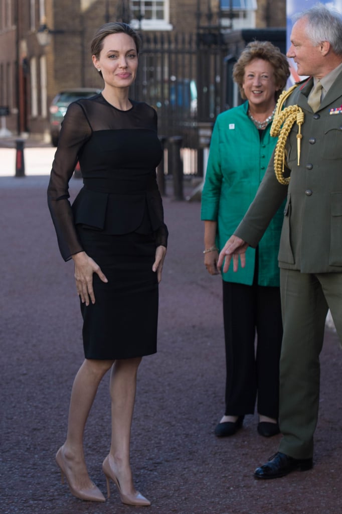 Angelina Jolie Wears Black Dress in London Sept. 2016