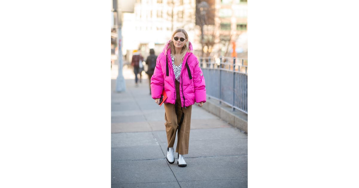 Winter Outfit Idea: A Bold Puffer Jacket and Khaki Pants | The Best ...