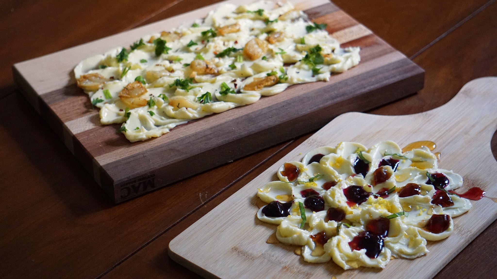 Tiktok inspired sweet and savory butter boards