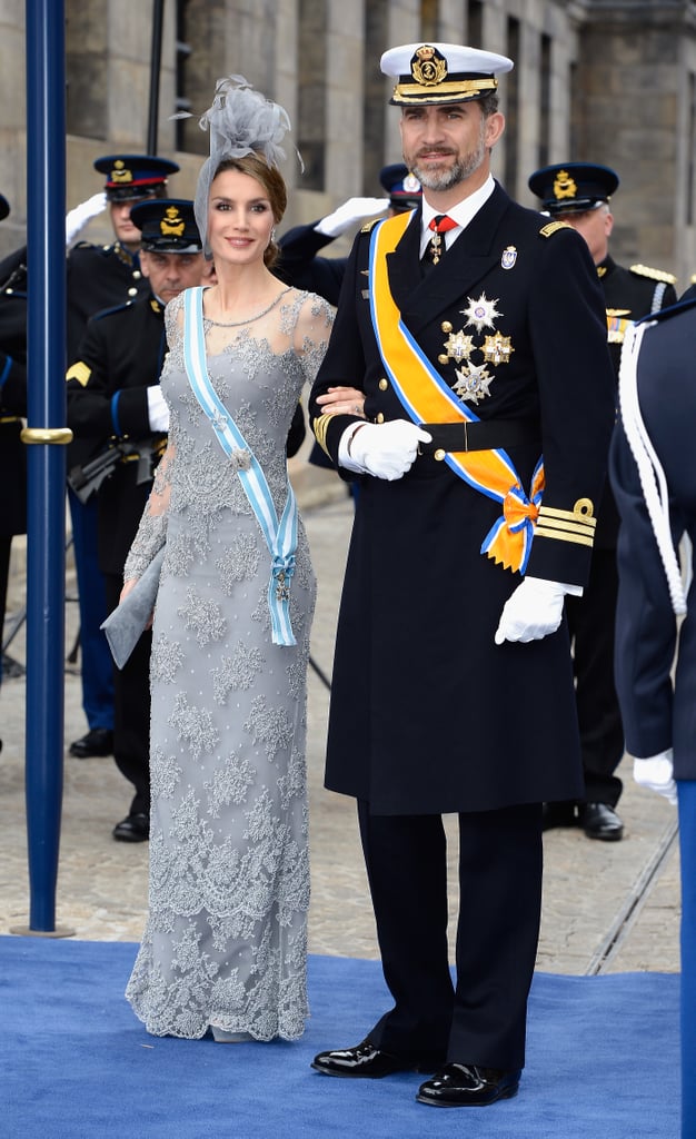 Princess Letizia and Prince Felipe of Spain made an attractive pair all dressed up for the ceremony.
Princess Letizia and Prince Felipe of Spain made an attractive pair all dressed up for the ceremony.