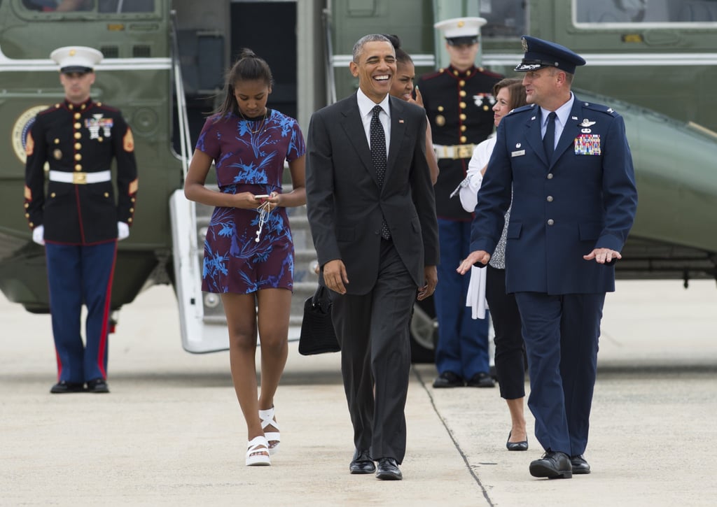 When She Contrasted a Bright Printed Dress With White Platform Sandals