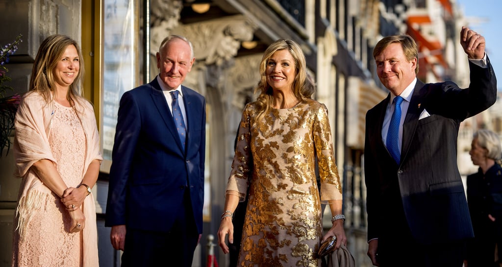 Queen Maxima Gold Natan Dress at Liberation Day Concert 2016
