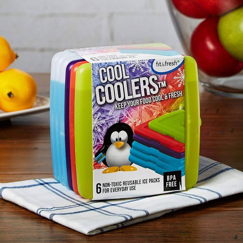 Fit & Fresh Cool Coolers Kids Lunch Box Ice Packs, Slim Ice Packs for Lunch  Bags, Lunch Ice Packs Reusable-Multicolored 4 Pack (Penguin)