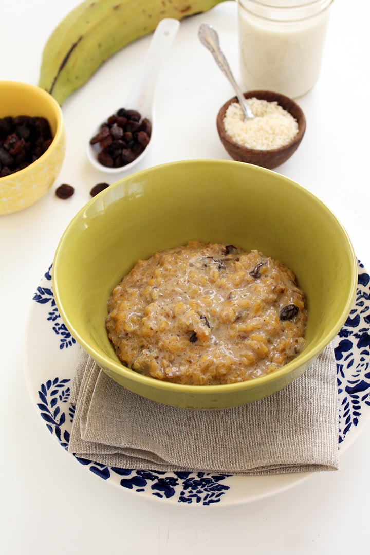 Coconut Plantain "Rice" Pudding