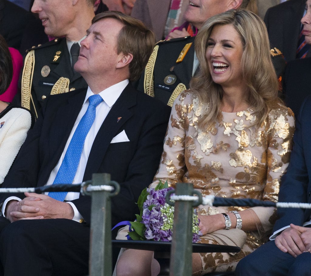 Queen Maxima Gold Natan Dress at Liberation Day Concert 2016