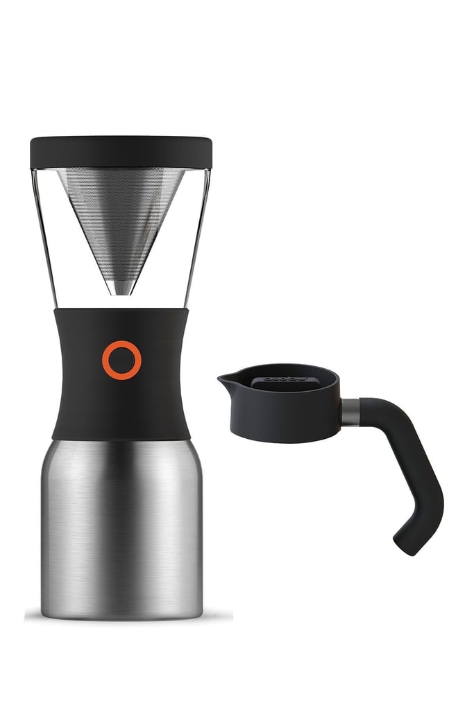 Asobu Cold Brew Coffee Maker With Portable Carafe and Pouring Handle in Silver