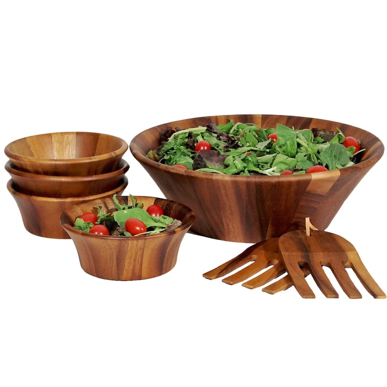 A Wide-Brim Salad Bowl: Molloy 7 Piece Salad Bowl Set