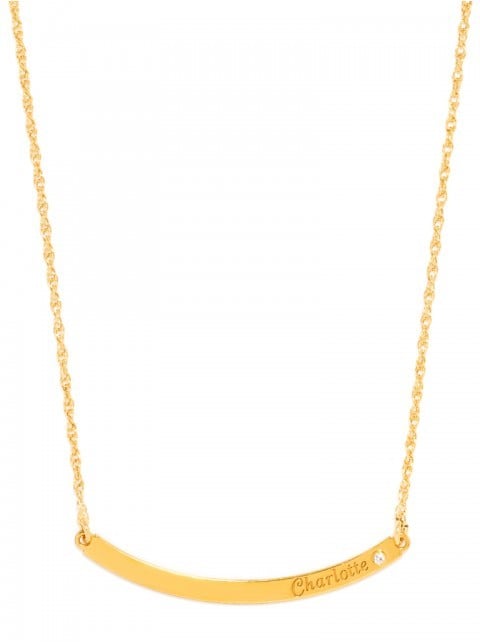 BaubleBar Gemstone Bow Nameplate ($115)