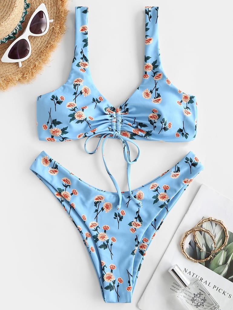 Madison Bailey Wears Blue Floral Frankies Bikinis Swimsuit | POPSUGAR ...