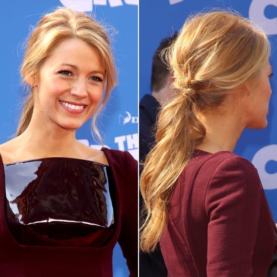 Copy Blake Lively S Messy Ponytail At The Croods Popsugar Beauty