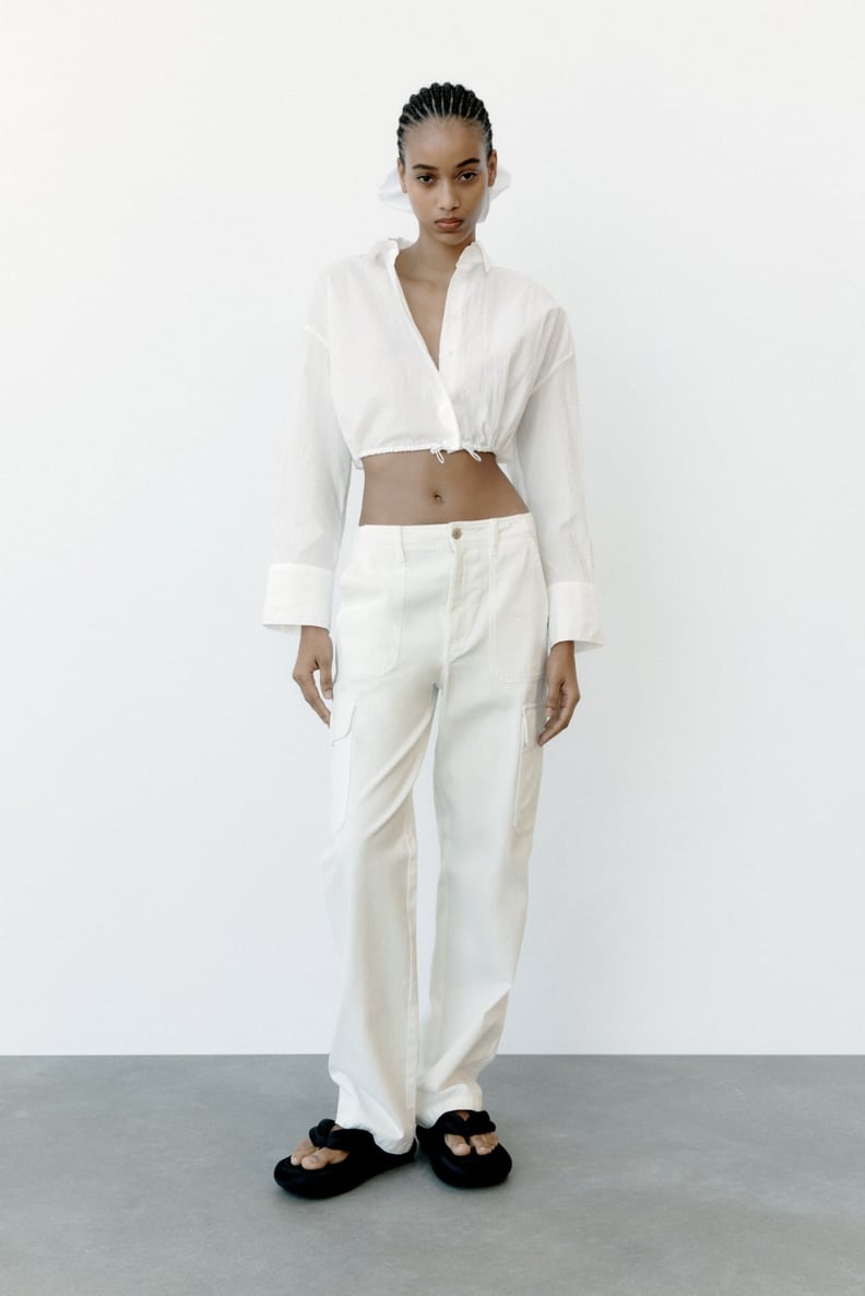 最好的白裤:Zara工装裤