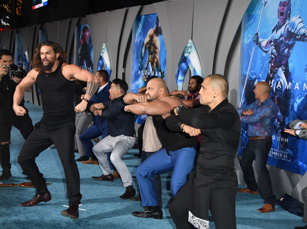 Jason Momoa Doing the Haka With His Kids at the Aquaman Premiere