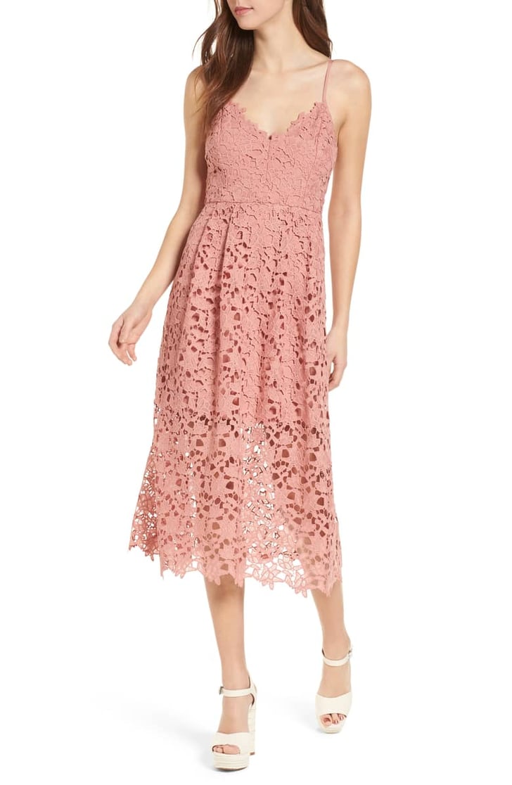 Astr the Label Lace Midi Dress | Sexy Pink Dresses | POPSUGAR Fashion ...