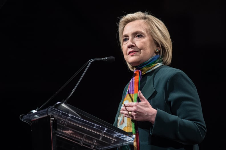 NEW YORK, NY - APRIL 22:  Hillary Clinton speaks at the 14th Annual PEN World Voices Festival at The Great Hall at Cooper Union on April 22, 2018 in New York City.  (Photo by Mark Sagliocco/Getty Images)