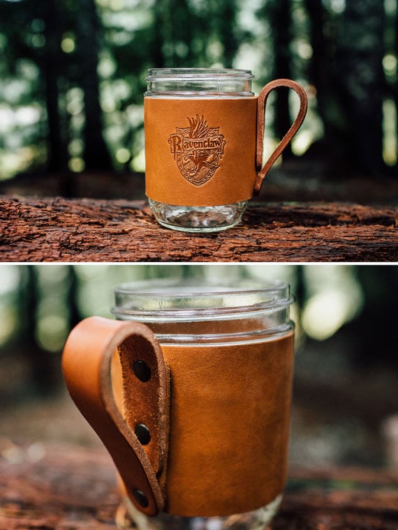House Crest Leather Mug-Hugger
